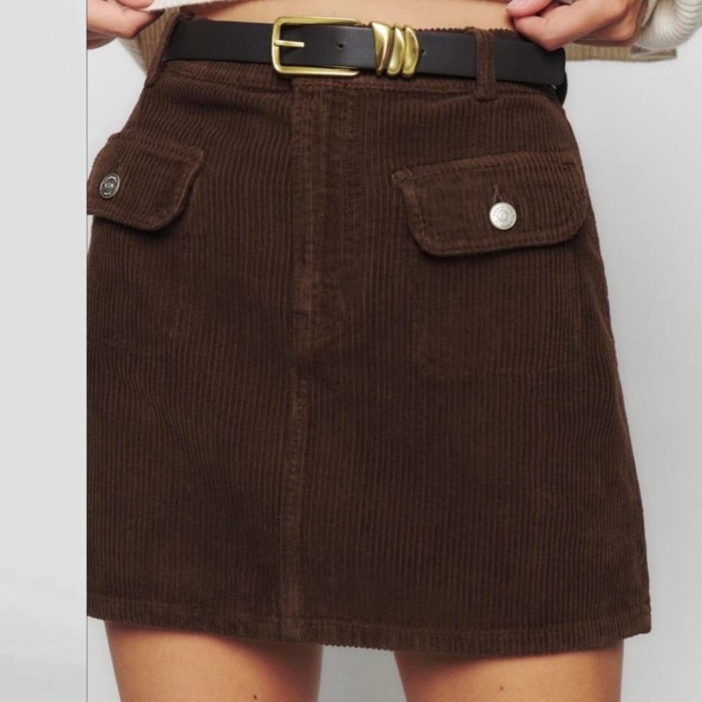 Reformation Brown Corduroy Skirt
